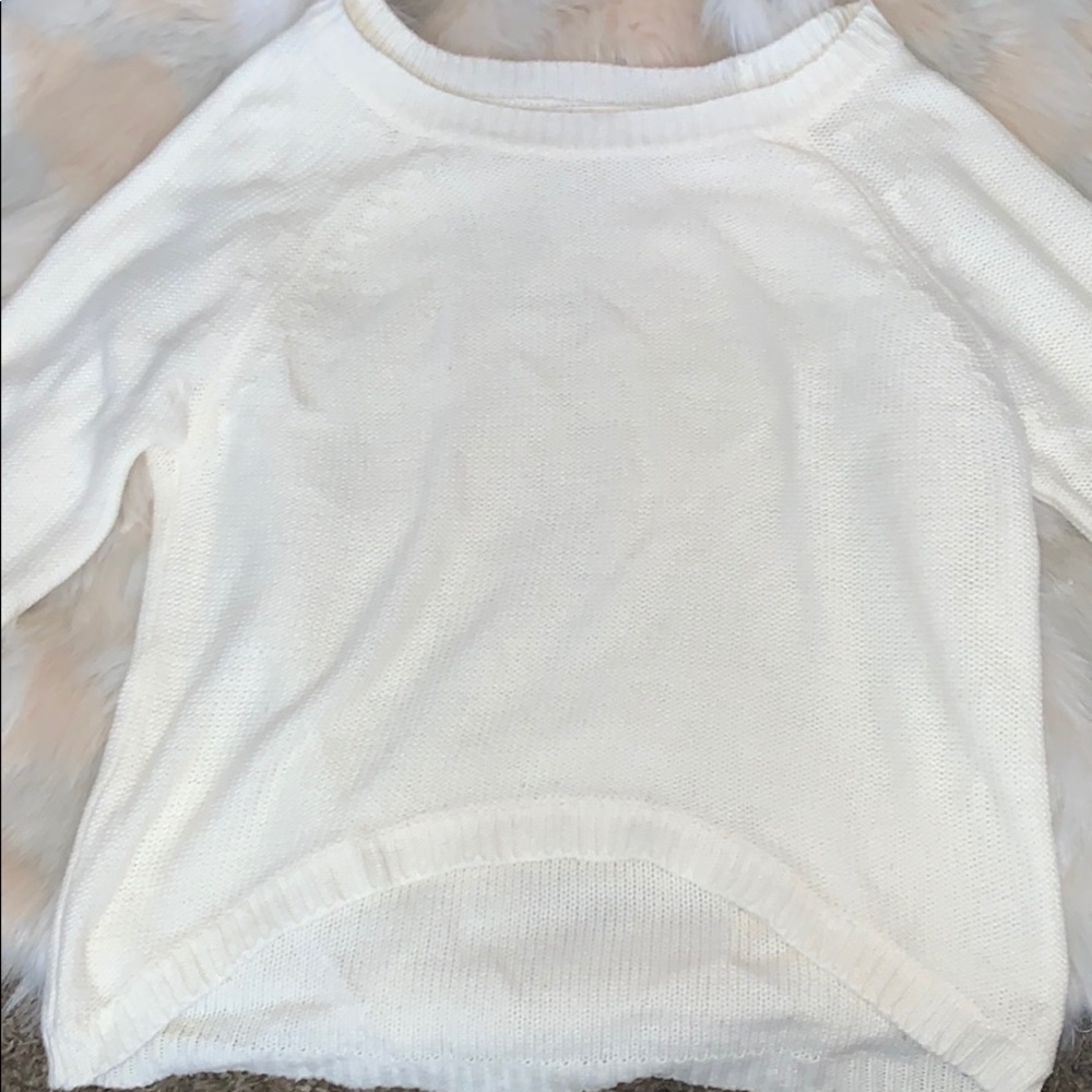 AMBIANCE cream colored long sleeve cropped sweater